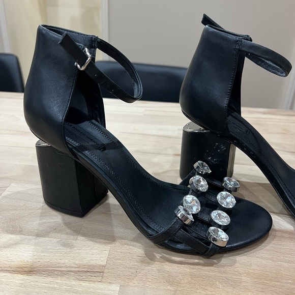 Alexander Wang Abby Dome-Studded Tilt-Heel City Sandal Leather size 38/ US 7.5 - Picture 2 of 11